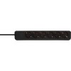 Удлинитель 1.5м (6 роз., 3.3кВт, с/з, ПВС) черный Brennenstuhl Eco-Line