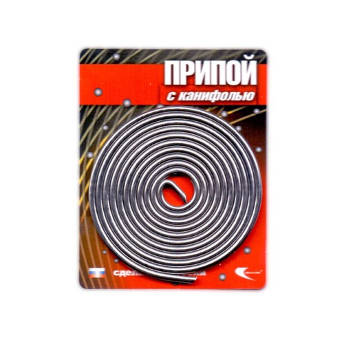 Припой ПОС 61 трубка, спираль ф2мм, с канифолью