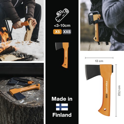Топор туристический X5 XXS FISKARS
