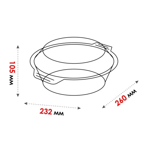 Кастрюля из жаропрочного стекла, 2.0 л, с крышкой, 260х232х105 мм, PERFECTO LINEA