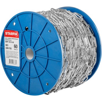 Цепь сварная длиннозвенная, оцинк. М3 DIN 763 (бухта 60 м) STARFIX
