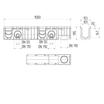 Лоток MEDIUM 100.175 h195 пластиковый, Ecoteck, РБ