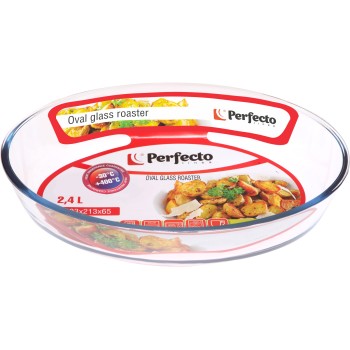 Форма из жаропрочного стекла, 2.4 л, овальная, 303х213х65 мм, PERFECTO LINEA