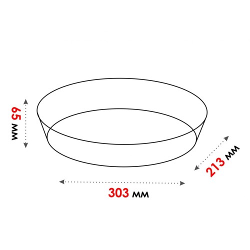 Форма из жаропрочного стекла, 2.4 л, овальная, 303х213х65 мм, PERFECTO LINEA