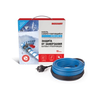 Греющий саморегулир. кабель на трубу 15MSR-PB 8M (8м/120Вт) (комплект) REXANT