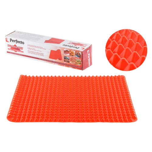 Коврик для выпечки и жарки силиконовый Pyramid Mat (Пирамид Мэт), 40 x 29 см, красный, PERFECTO LINE