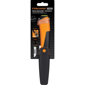 Нож для тяжелых работ с точилкой FISKARS