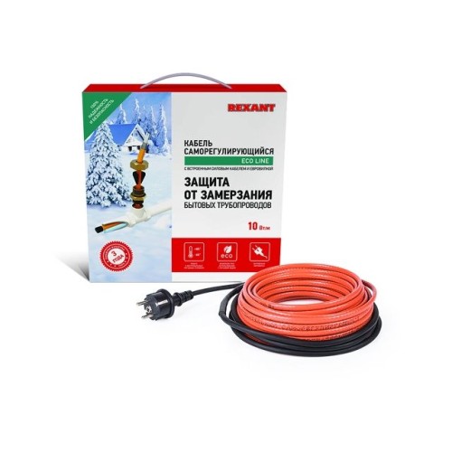 Греющий саморегулир. кабель в трубу 10HTM2-CT (4м/40Вт) (комплект) REXANT