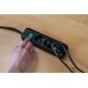 Удлинитель 5м (3 роз., 3.3кВт, с/з, выкл., ПВС) черный Brennenstuhl Eco-Line