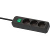 Удлинитель 1.5м (3 роз., 3.3кВт, с/з, выкл., ПВС) черный Brennenstuhl Eco-Line