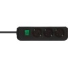 Удлинитель 1.5м (3 роз., 3.3кВт, с/з, выкл., ПВС) черный Brennenstuhl Eco-Line