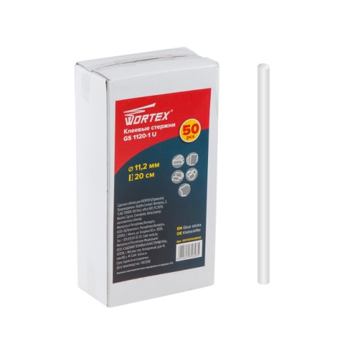 Клеевые стержни Wortex GS 1120-1 U  (PVC универсальный, 11,2*200мм, 50шт, коробка)