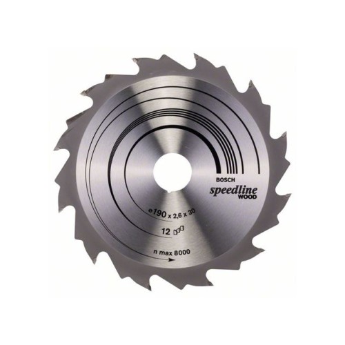 Диск пильный 190х30 мм 12 зуб. по дереву SPEEDLINE WOOD BOSCH