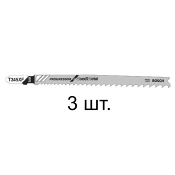 Пилка лобз. по дереву с гвоздями T345XF (3 шт.) BOSCH