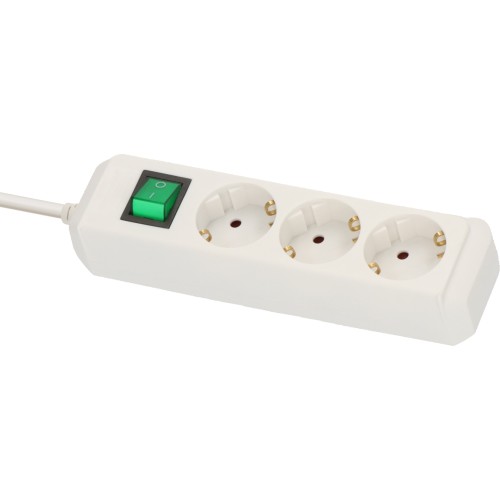Удлинитель 1.5м (3 роз., 3.3кВт, с/з, выкл., ПВС) белый Brennenstuhl Eco-Line