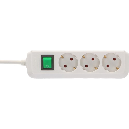 Удлинитель 1.5м (3 роз., 3.3кВт, с/з, выкл., ПВС) белый Brennenstuhl Eco-Line