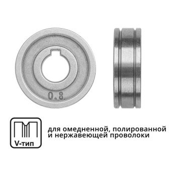 Ролик подающий ф 30/10 мм, шир. 10 мм, проволока ф 0,8-1,0 мм (V-тип)