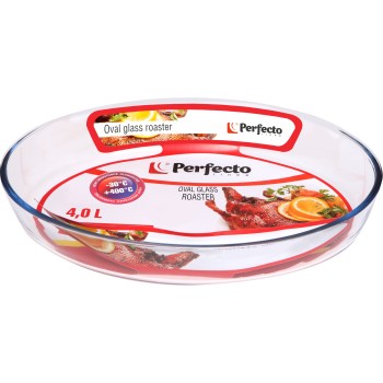 Форма из жаропрочного стекла, 4.0 л, овальная, 393х276х65 мм, PERFECTO LINEA