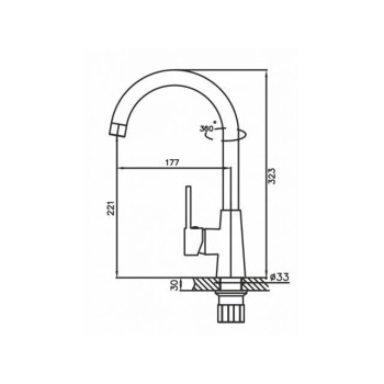 Смеситель для кухни (Lt) D35, серия HOP AV Engineering
