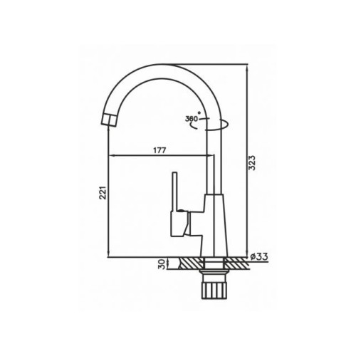 Смеситель для кухни (Lt) D35, серия HOP AV Engineering