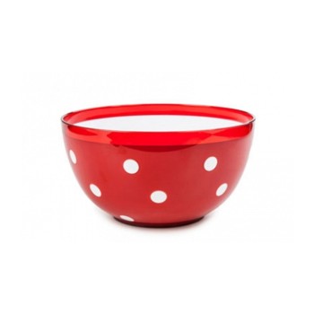 Салатник двухцветный Marusya (Маруся) 1,4 л, красный п/прозрачный, BEROSSI