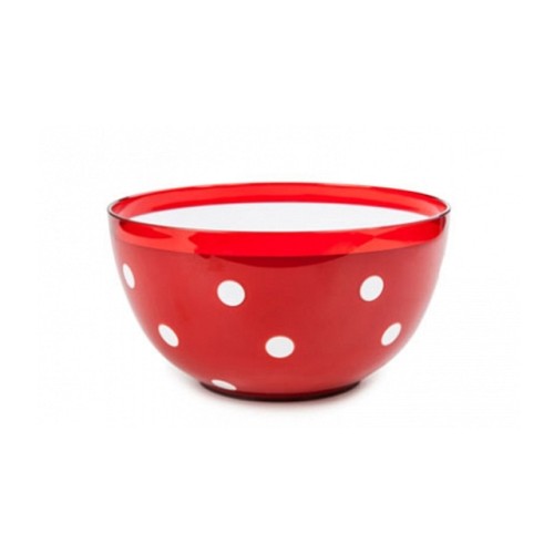 Салатник двухцветный Marusya (Маруся) 1,4 л, красный п/прозрачный, BEROSSI