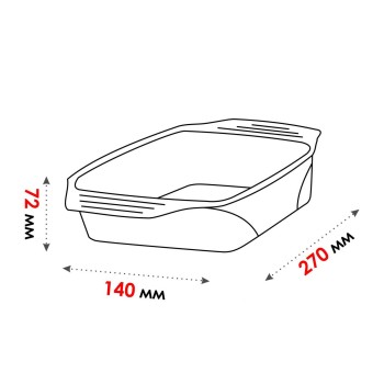 Форма из жаропрочного стекла, 1.8 л, прямоугольная, 270х140х72 мм, PERFECTO LINEA