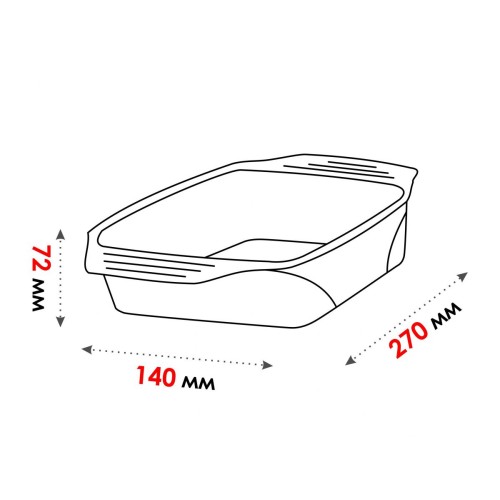 Форма из жаропрочного стекла, 1.8 л, прямоугольная, 270х140х72 мм, PERFECTO LINEA