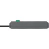 Удлинитель 1.5м (3 роз., 3.3кВт, с/з, выкл., ПВС) серебристо-серый Brennenstuhl Eco-Line