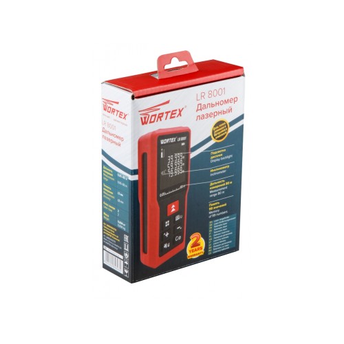 Дальномер лазерный WORTEX LR 8001 в кор., 0.05 - 80 м, +/- 2 мм/м