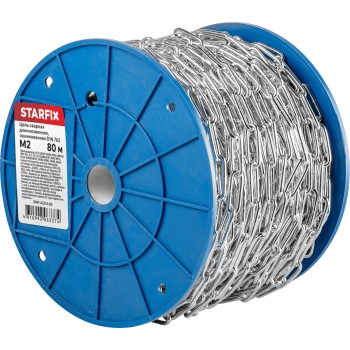 Цепь сварная длиннозвенная, оцинк. М2 DIN 763 (бухта 80 м) STARFIX