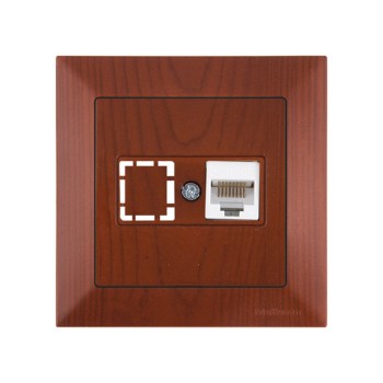 Розетка компьютерная 1xRJ45 (Cat5e, скрытая) вишня, DARIA, MUTLUSAN