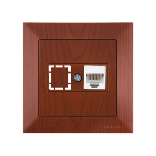 Розетка компьютерная 1xRJ45 (Cat5e, скрытая) вишня, DARIA, MUTLUSAN