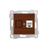 Розетка компьютерная 1xRJ45 (Cat5e, скрытая, без рамки) орех, RITA, MUTLUSAN