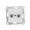 Розетка компьютерная 2xRJ45 (Cat5e, скрытая, без рамки) белая, RITA, MUTLUSAN