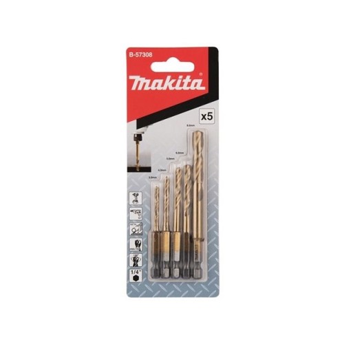 Набор сверл по металлу HSS-TiN, 5 шт. MAKITA