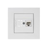 Розетка компьютерная 1xRJ45 (Cat6, скрытая) белая, RITA, MUTLUSAN