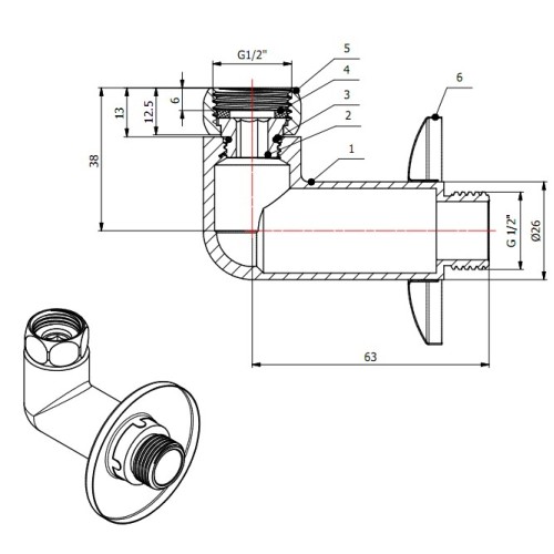 Американка угловая 1/2