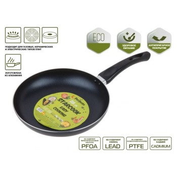 Сковорода ф 26х4.5 см, штамп., алюм., антиприг. покр., серия STARCOOK, PERFECTO LINEA