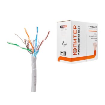 Кабель витая пара F/UTP Cat5E 4х2х24AWG (0.51мм) 305м, медь, внутр. (ПВХ) Юпитер