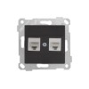 Розетка компьютерная 2xRJ45 (Cat5e, скрытая, без рамки) черная, RITA, MUTLUSAN