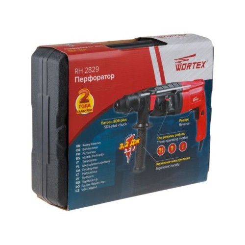 Перфоратор WORTEX RH 2829 + 900 Вт, 28 мм, 4 режима, SDS-plus