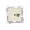 Розетка компьютерная 1xRJ45 (Cat5e, скрытая, без рамки) кремовая, RITA, MUTLUSAN