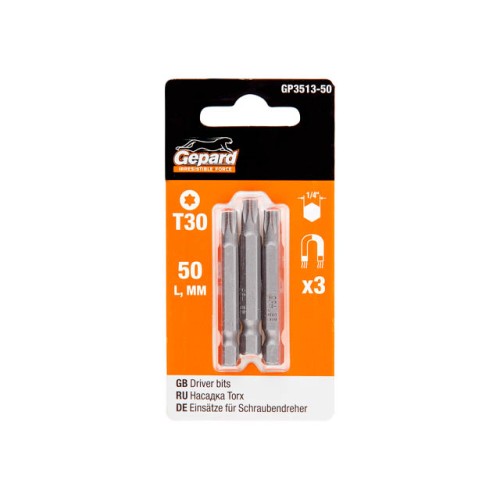 Насадка TORX T30 50мм  3шт GEPARD (GP3513-50)