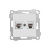 Розетка телефонная + компьютерная (RJ12+Cat5e, скрытая, без рамки) белая, RITA, MUTLUSAN