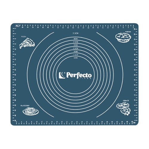 Коврик для теста с мерными делениями, силиконовый, 50х40 см, серия  BLUESTONE, PERFECTO LINEA