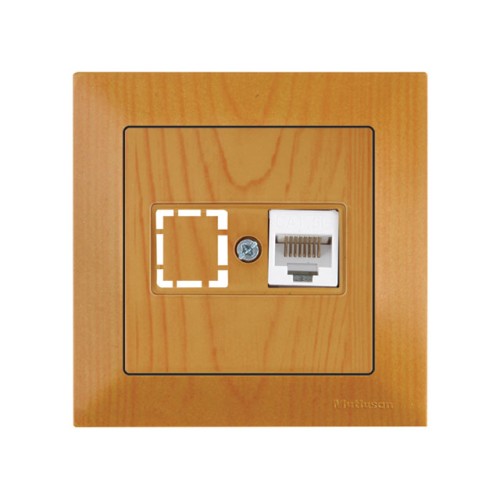 Розетка компьютерная 1xRJ45 (Cat5e, скрытая) дуб, DARIA, MUTLUSAN