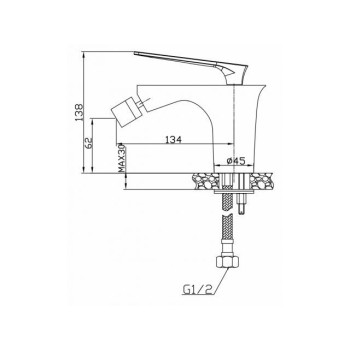 Смеситель для биде (Lt) D35, серия JWL AV Engineering