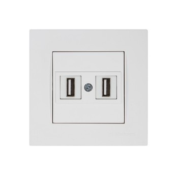 Розетка компьютерная 2хUSB (скрытая) белая (не для зарядки) RITA, MUTLUSAN