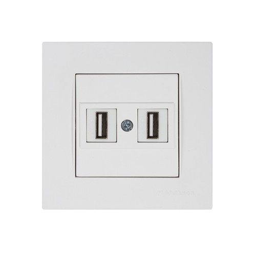 Розетка компьютерная 2хUSB (скрытая) белая (не для зарядки) RITA, MUTLUSAN